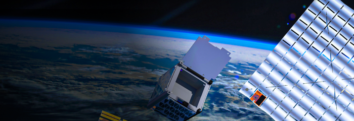 image of a cubesat deployed in orbit around a planet
