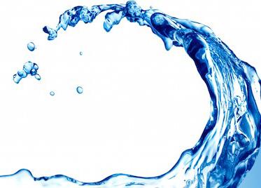 High contrast image - blue wave on white background